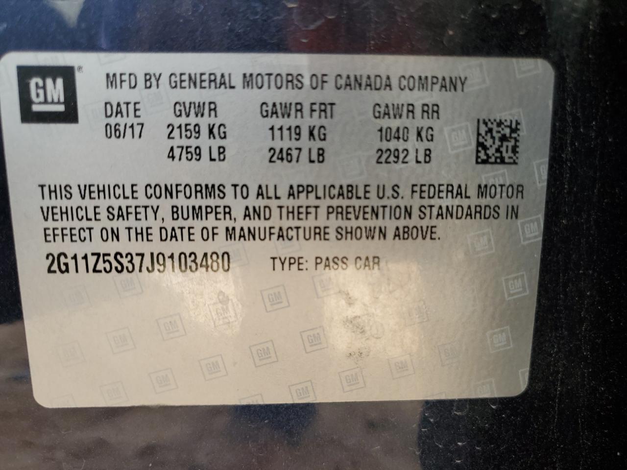 2018 Chevrolet Impala Ls VIN: 2G11Z5S37J9103480 Lot: 84386555