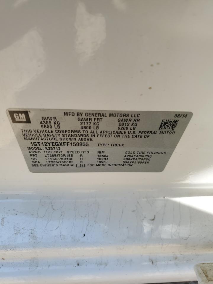 2015 GMC Sierra K2500 Sle VIN: 1GT12YEGXFF158855 Lot: 80880705