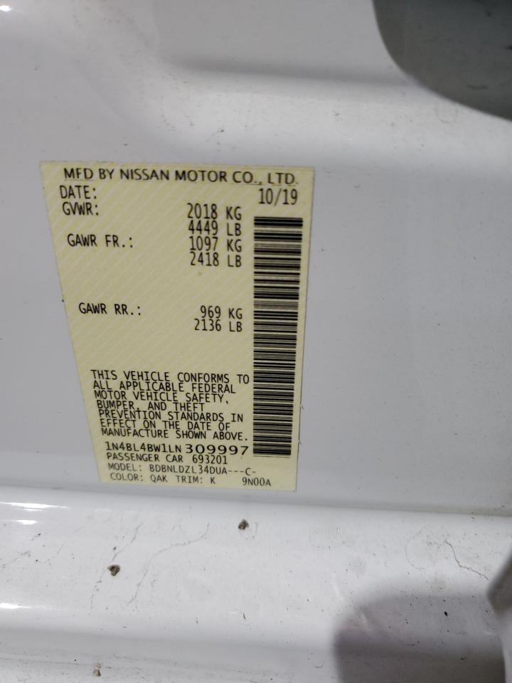 2020 Nissan Altima S VIN: 1N4BL4BW1LN309997 Lot: 81770085