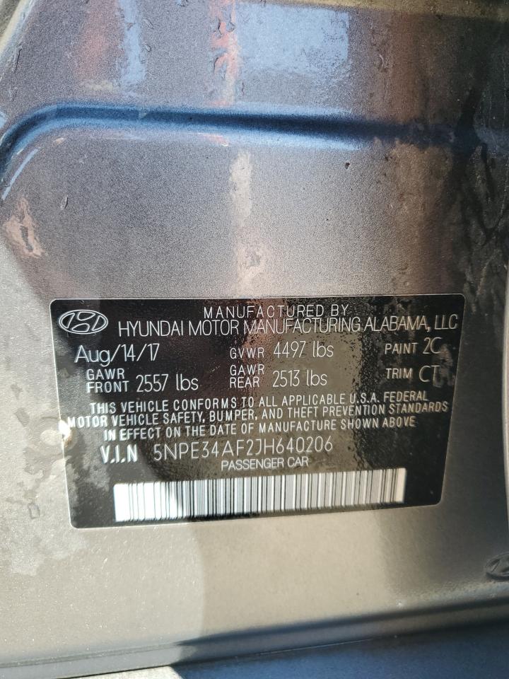 2018 Hyundai Sonata Sport VIN: 5NPE34AF2JH640206 Lot: 80100335