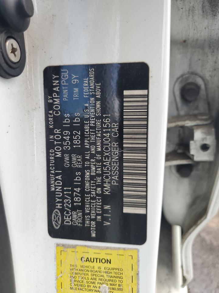 2012 Hyundai Accent Gls VIN: KMHCU5AEXCU041561 Lot: 84057175