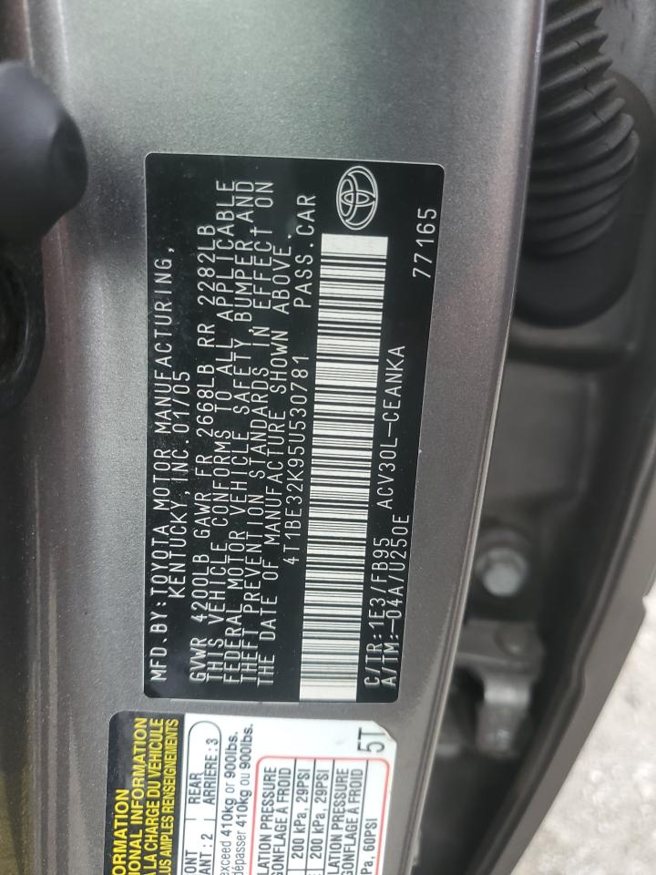 2005 Toyota Camry Le VIN: 4T1BE32K95U530781 Lot: 81262045