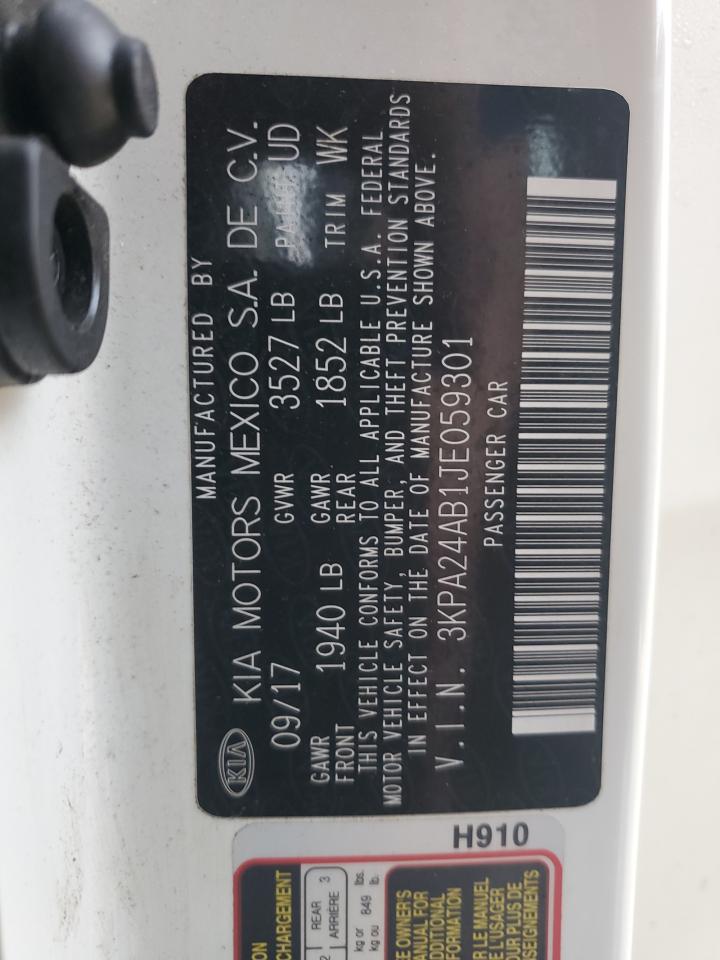 2018 Kia Rio Lx VIN: 3KPA24AB1JE059301 Lot: 70987235