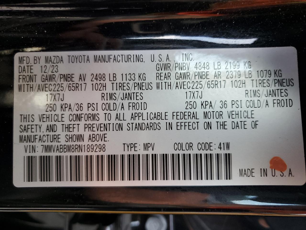 2024 Mazda Cx-50 Preferred VIN: 7MMVABBM8RN189298 Lot: 82024365