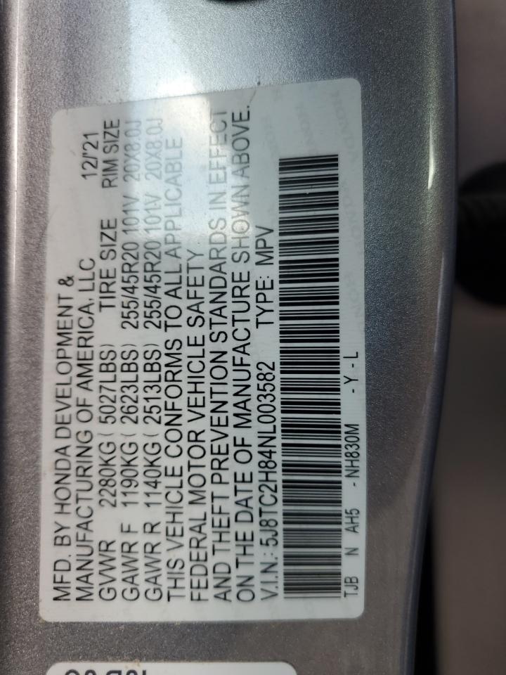 2022 Acura Rdx A-Spec Advance VIN: 5J8TC2H84NL003582 Lot: 71769535