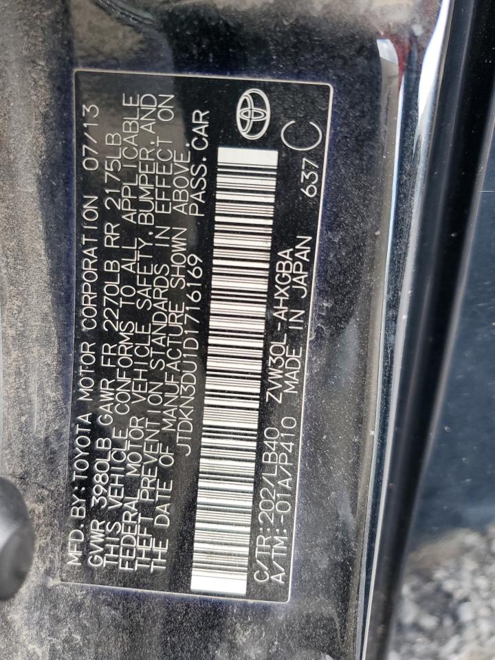 2013 Toyota Prius VIN: JTDKN3DU1D1716169 Lot: 84424055