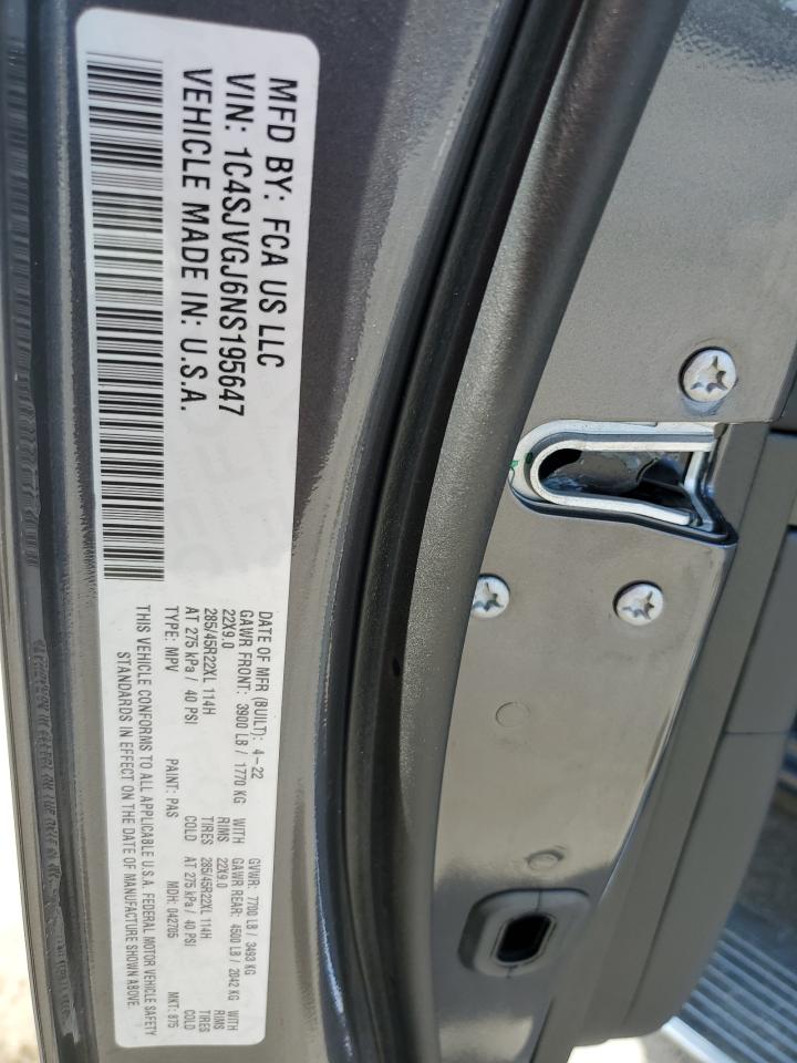 2022 Jeep Grand Wagoneer Series Iii VIN: 1C4SJVGJ6NS195647 Lot: 81596885