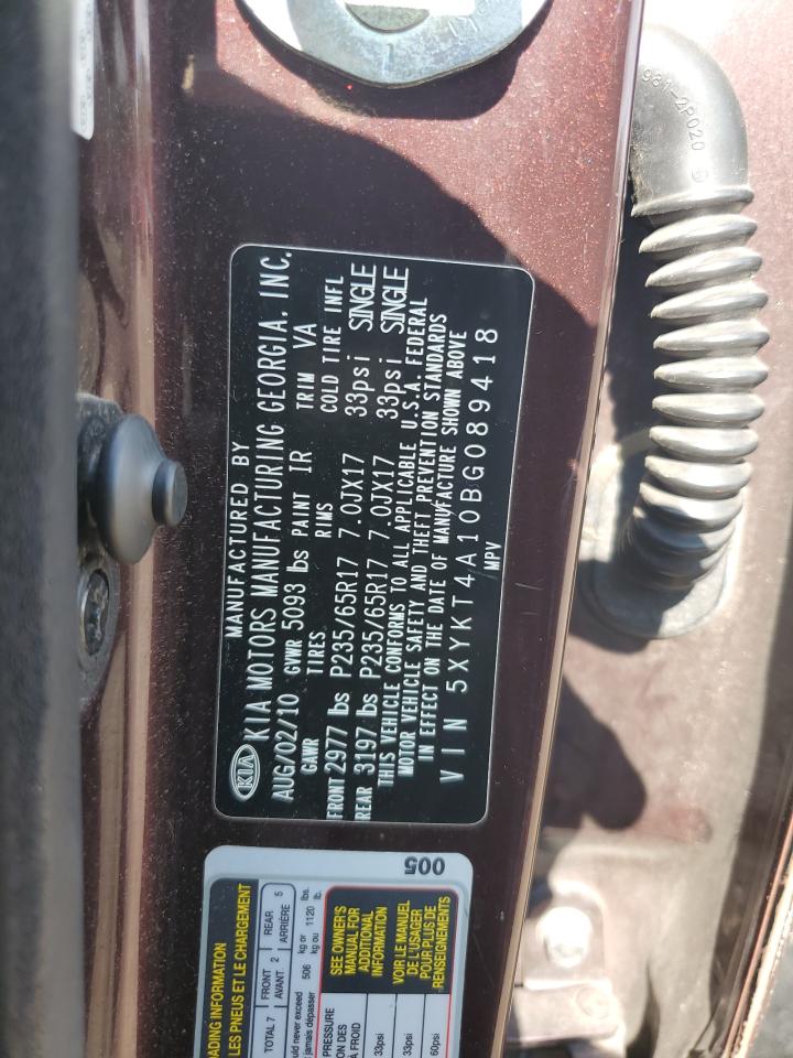 2011 Kia Sorento Base VIN: 5XYKT4A10BG089418 Lot: 83985025