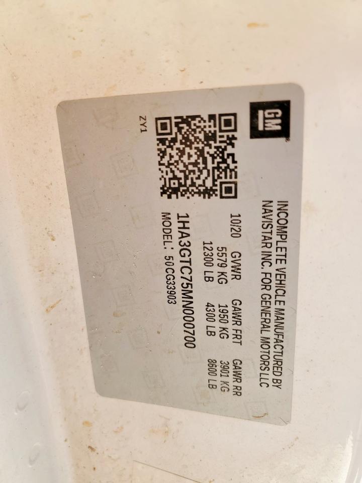 2021 Chevrolet Express G3500 VIN: 1HA3GTC75MN000700 Lot: 80244035