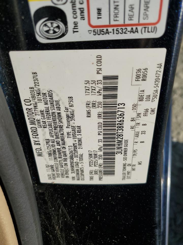 2008 Lincoln Mkz VIN: 3LNHM28T38R636713 Lot: 81730065