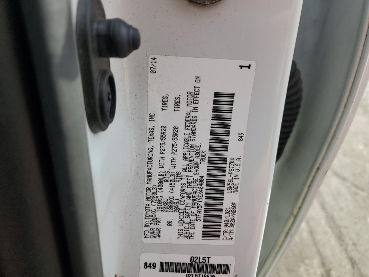 2014 Toyota Tundra Crewmax Platinum VIN: 5TFAY5F19EX404004 Lot: 81511145