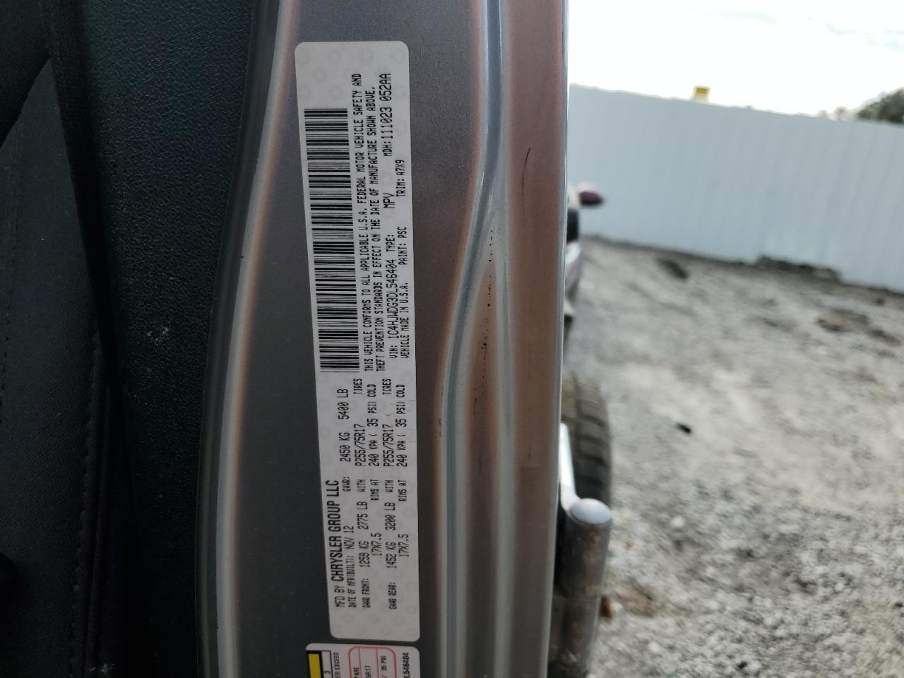 2013 Jeep Wrangler Unlimited Sport VIN: 1C4HJWDG3DL546404 Lot: 84705655