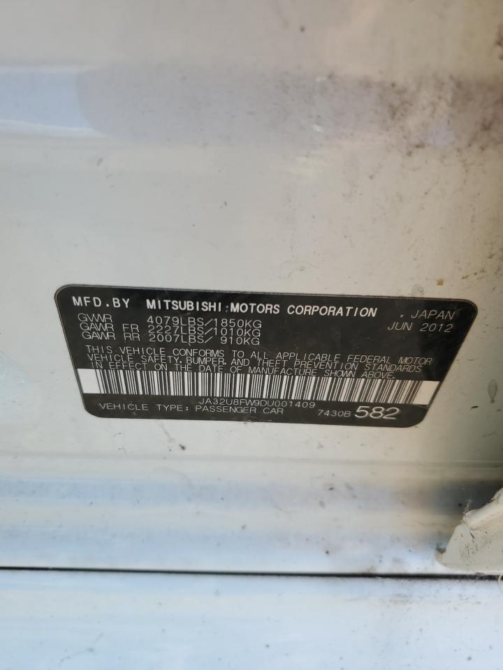 2014 Mitsubishi Lancer Gt VIN: JA32U8FW9DU001409 Lot: 69577235