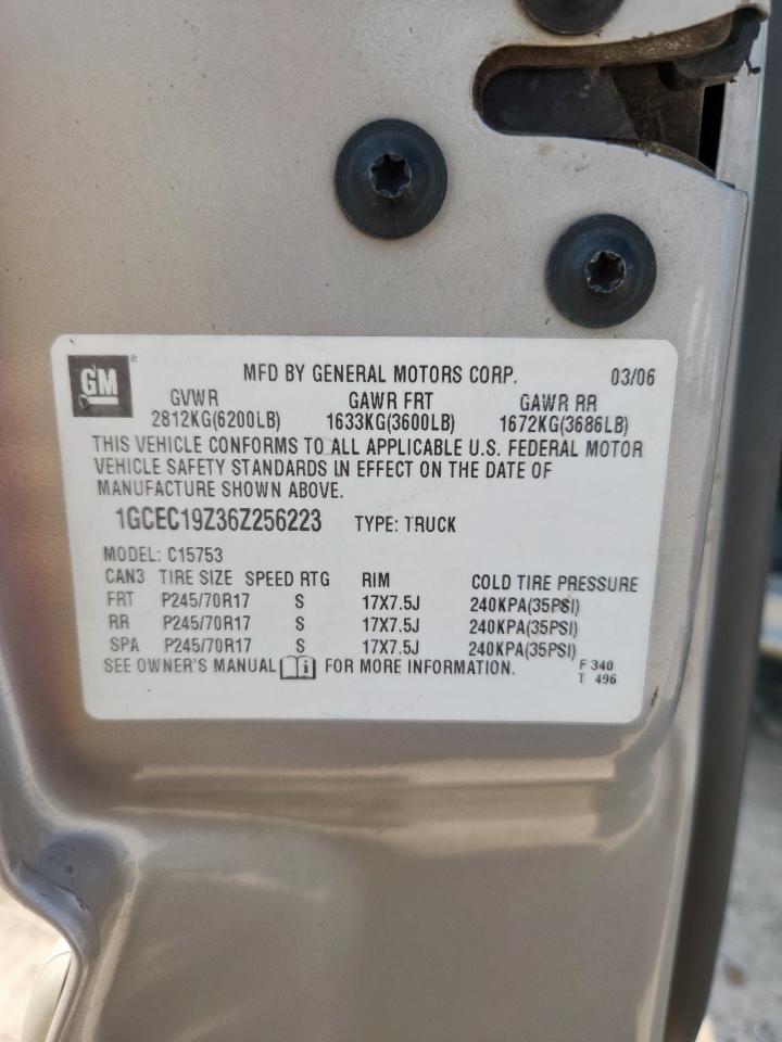 2006 Chevrolet Silverado C1500 VIN: 1GCEC19Z36Z256223 Lot: 81041005