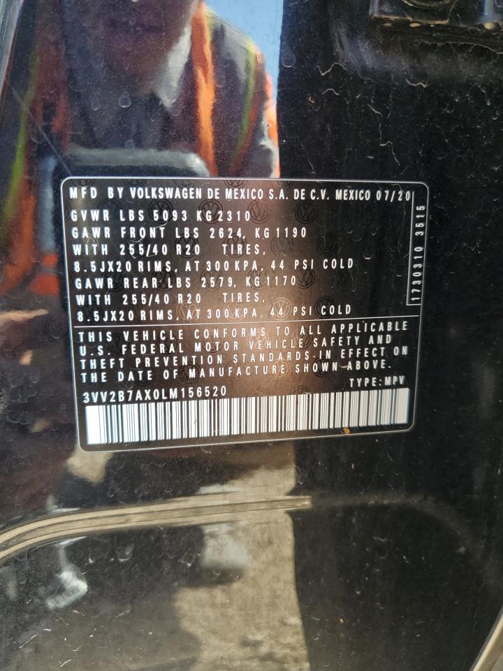 2020 Volkswagen Tiguan Se VIN: 3VV2B7AX0LM156520 Lot: 80362255