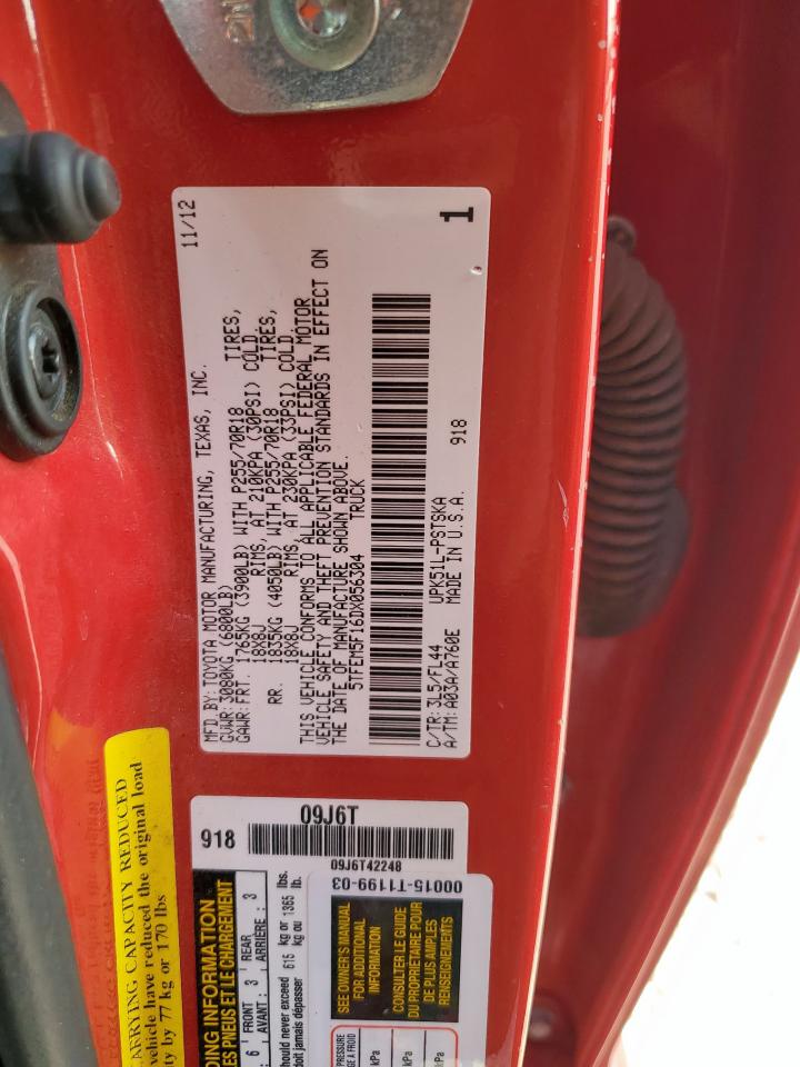 2013 Toyota Tundra Crewmax Sr5 VIN: 5TFEM5F16DX056304 Lot: 81205885