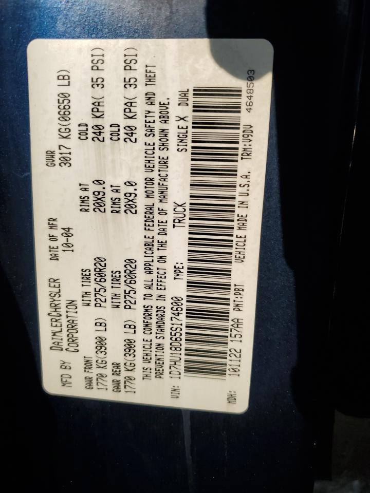 2005 Dodge Ram 1500 St VIN: 1D7HU18D65S174600 Lot: 71251065
