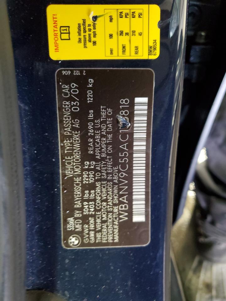 2010 BMW 535 Xi VIN: WBANV9C55AC136818 Lot: 80474405