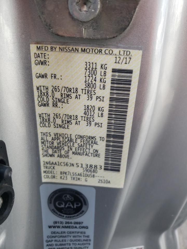 2018 Nissan Titan Sv VIN: 1N6AA1C56JN513883 Lot: 80028995