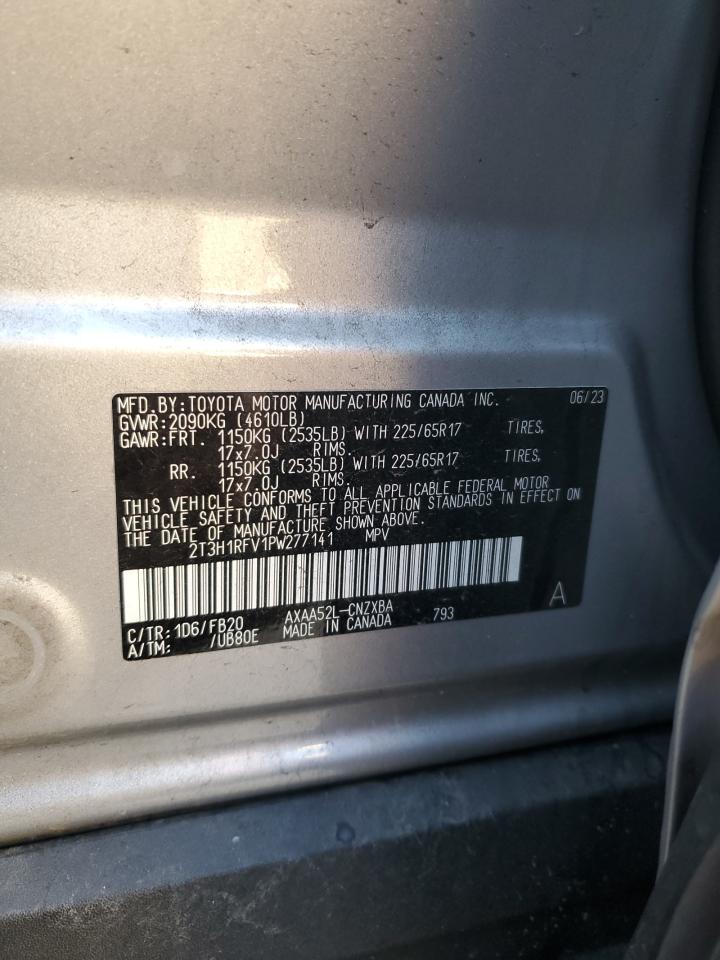 2023 Toyota Rav4 Le VIN: 2T3H1RFV1PW277141 Lot: 72018635