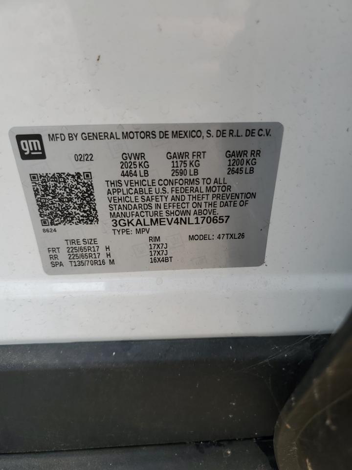 2022 GMC Terrain Sle VIN: 3GKALMEV4NL170657 Lot: 80005965