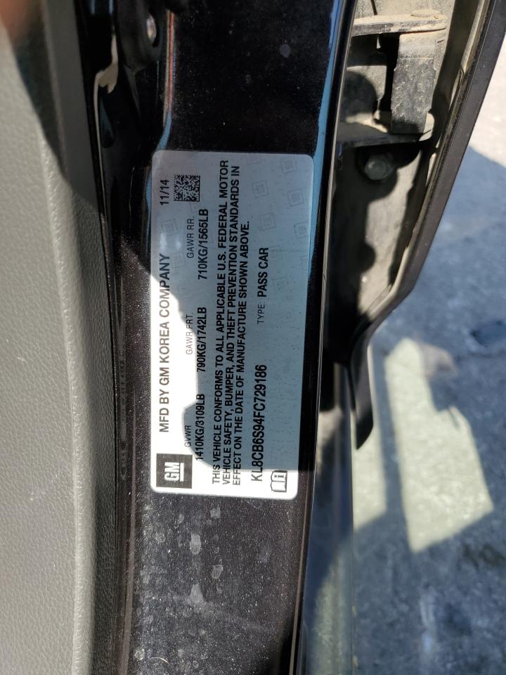 2015 Chevrolet Spark Ls VIN: KL8CB6S94FC729186 Lot: 81487435