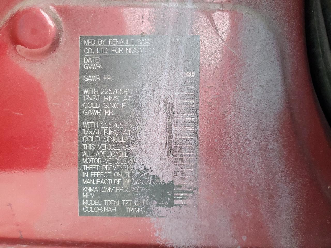 2015 Nissan Rogue S VIN: KNMAT2MV1FP557917 Lot: 81630145