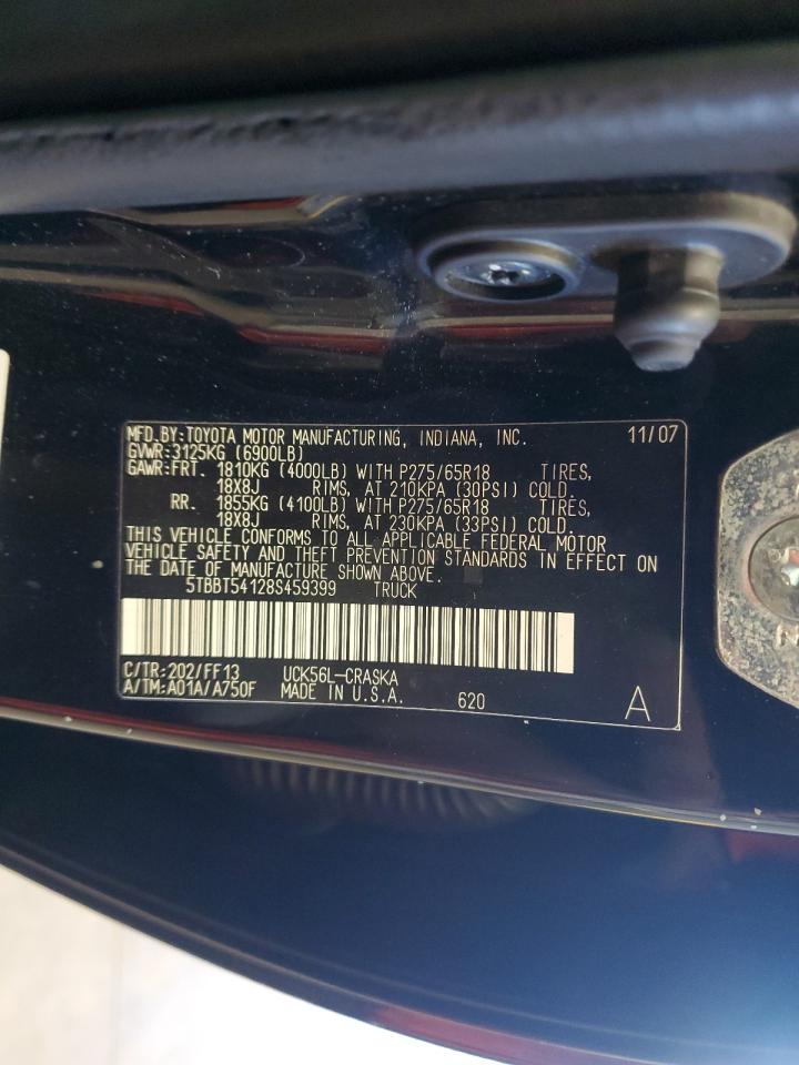 2008 Toyota Tundra Double Cab VIN: 5TBBT54128S459399 Lot: 71525125