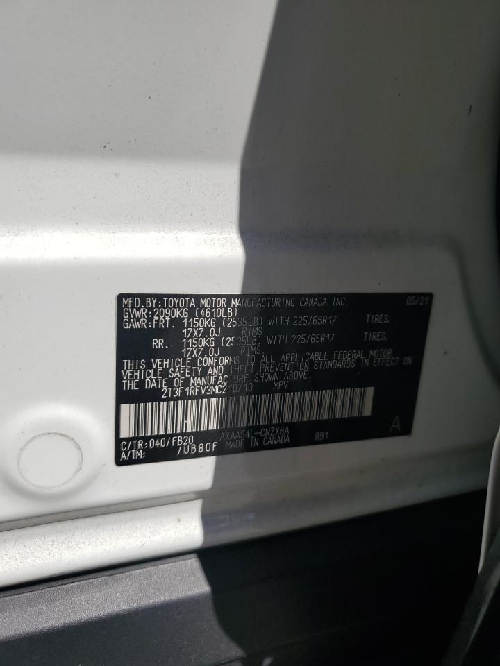 2021 Toyota Rav4 Le VIN: 2T3F1RFV3MC210710 Lot: 71691065