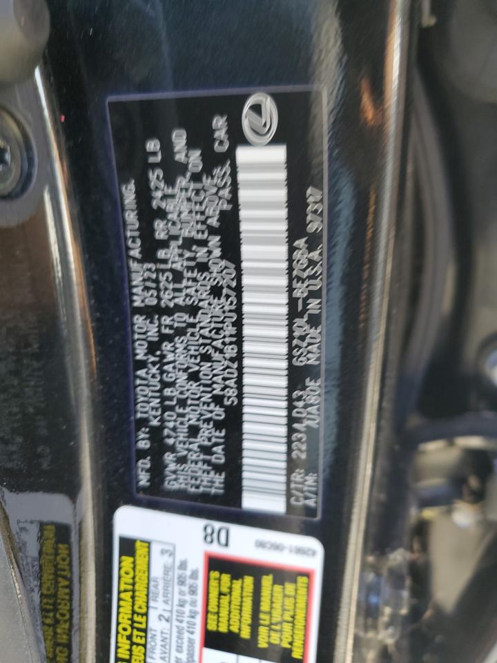 2023 Lexus Es 350 Base VIN: 58ADZ1B11PU157207 Lot: 80882265