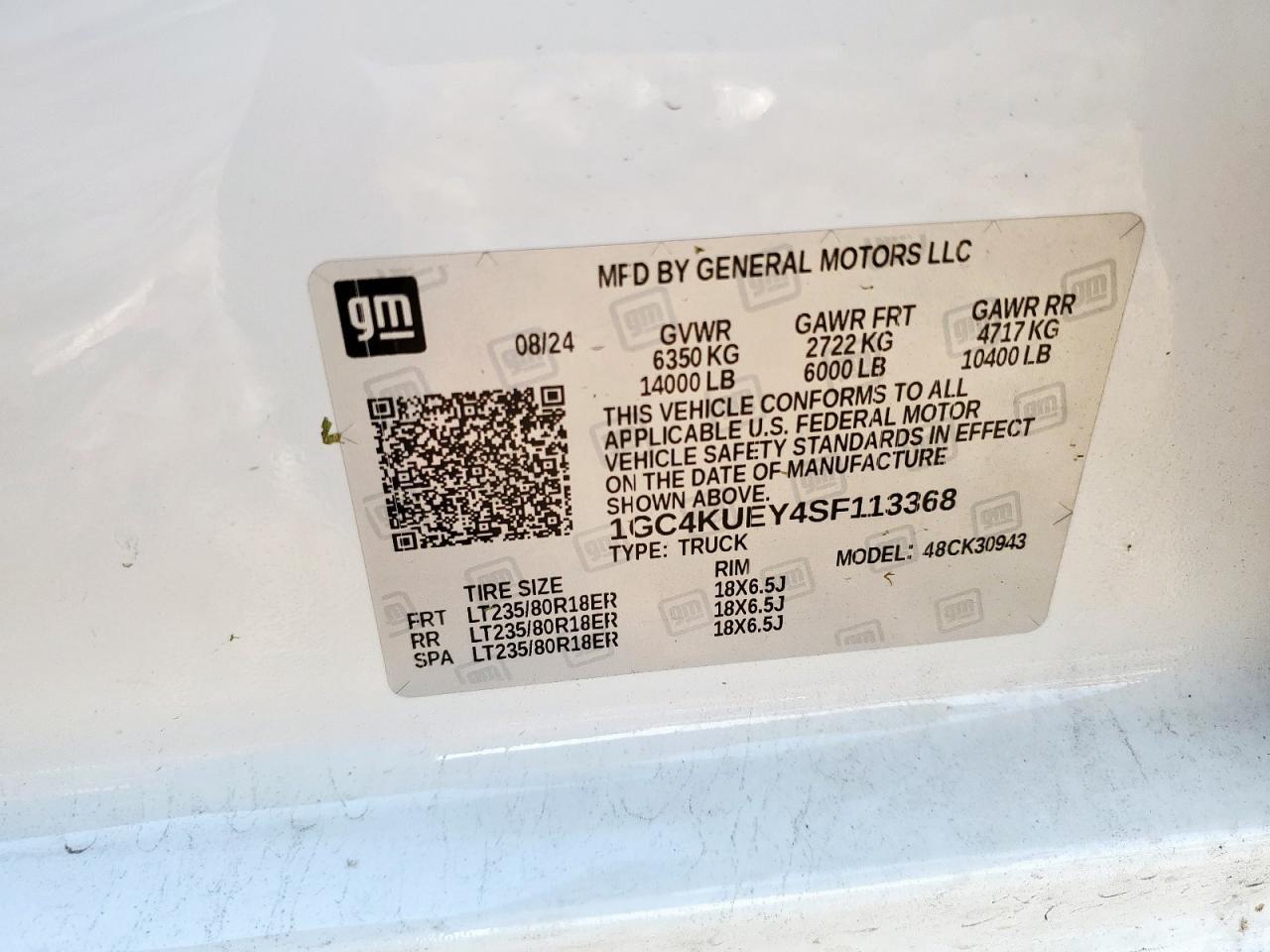 2025 Chevrolet Silverado K3500 Ltz VIN: 1GC4KUEY4SF113368 Lot: 71676015