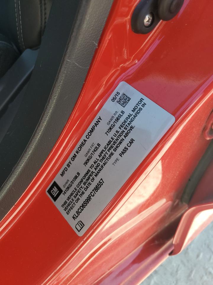 2015 Chevrolet Spark 1Lt VIN: KL8CD6S99FC786557 Lot: 71312875