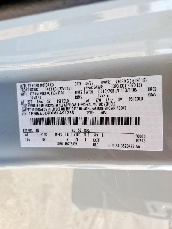 2021 Ford Bronco Base VIN: 1FMEE5DPXMLA91256 Lot: 84646605