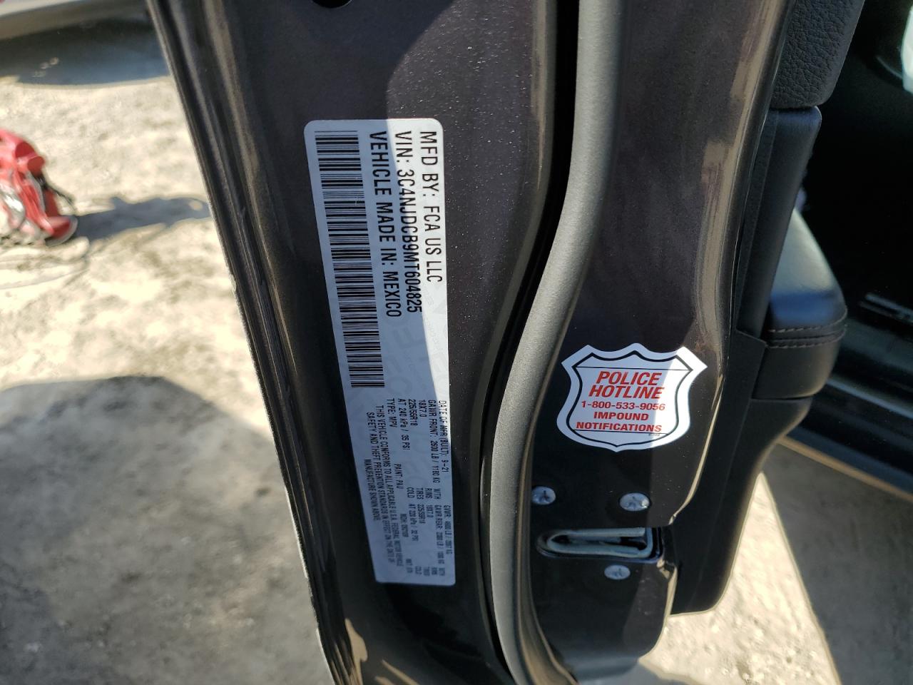 2021 Jeep Compass Limited VIN: 3C4NJDCB9MT604825 Lot: 70814915