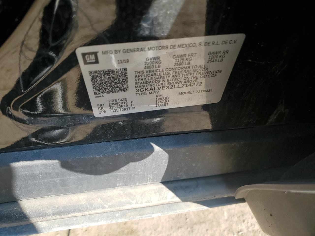 2020 GMC Terrain Slt VIN: 3GKALVEX2LL214272 Lot: 71025515