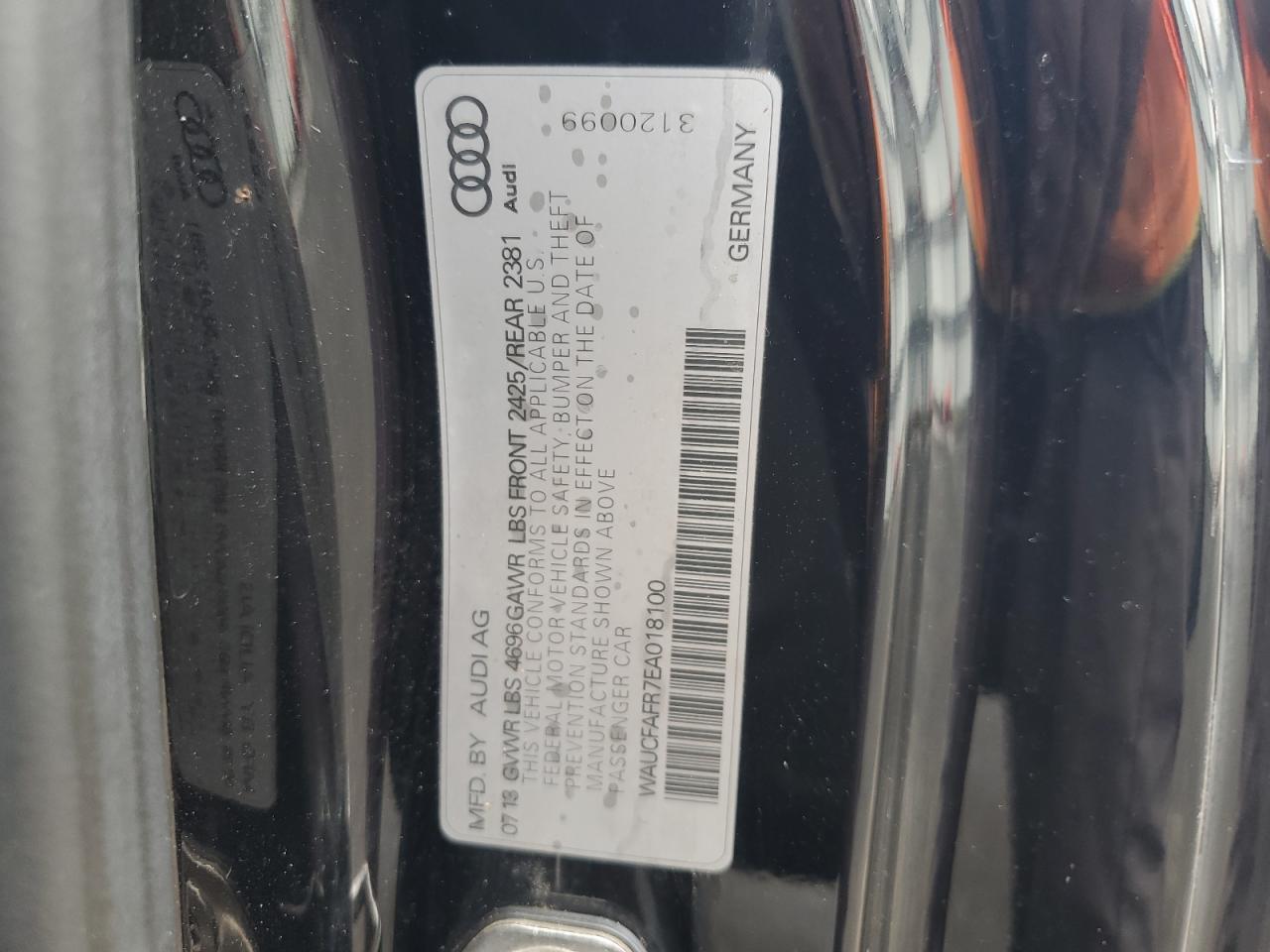 2014 Audi A5 Premium VIN: WAUCFAFR7EA018100 Lot: 80276415
