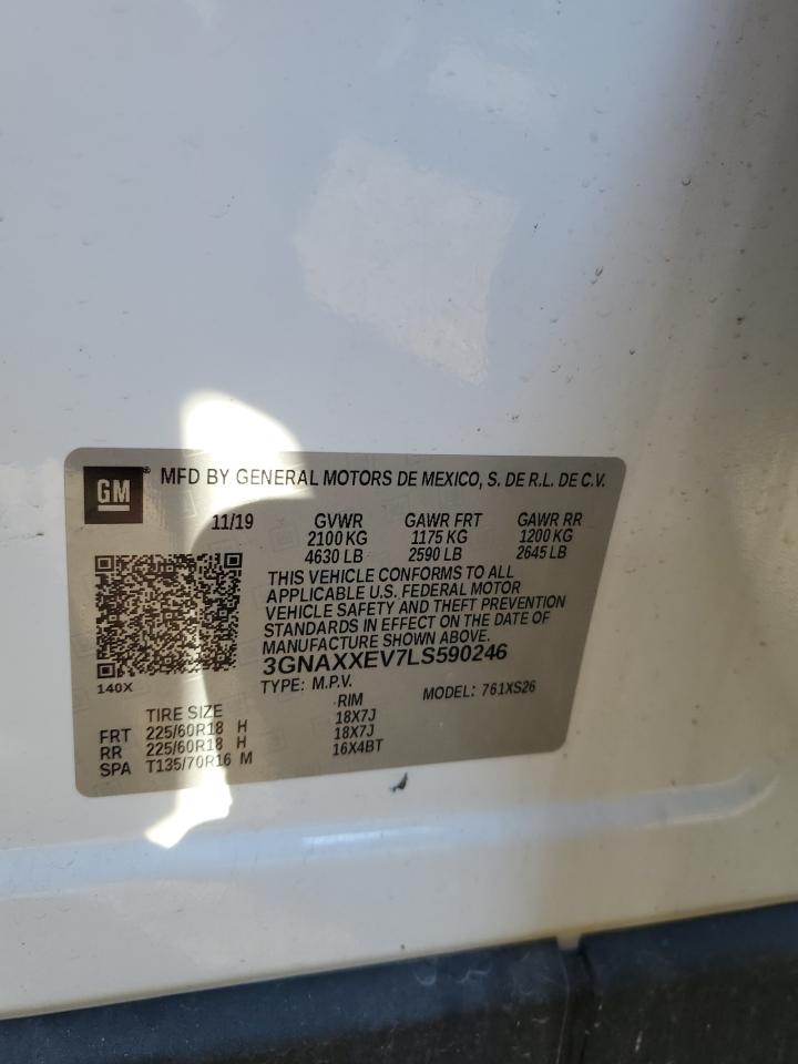 2020 Chevrolet Equinox Premier VIN: 3GNAXXEV7LS590246 Lot: 83861115