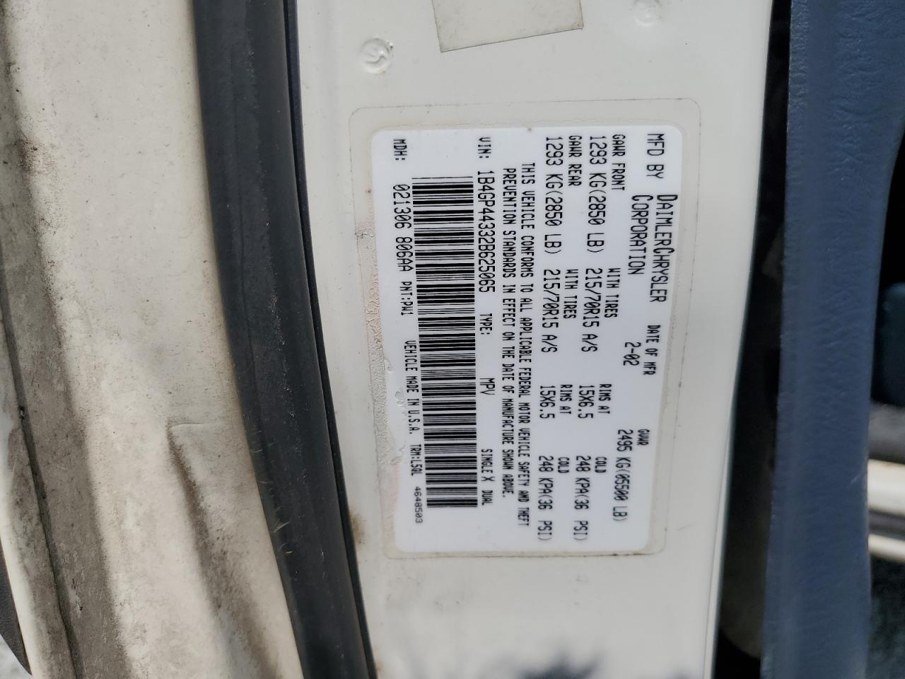 2002 Dodge Grand Caravan Sport VIN: 1B4GP44332B625065 Lot: 80362945