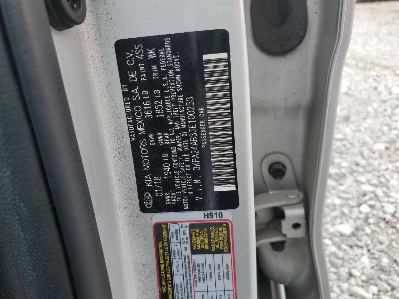 2018 Kia Rio Lx VIN: 3KPA24AB3JE100253 Lot: 71710065