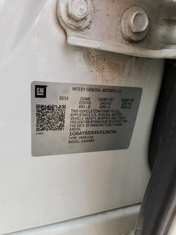 2019 Cadillac Cts Premium Luxury VIN: 1G6AY5SSXK0136294 Lot: 82033505