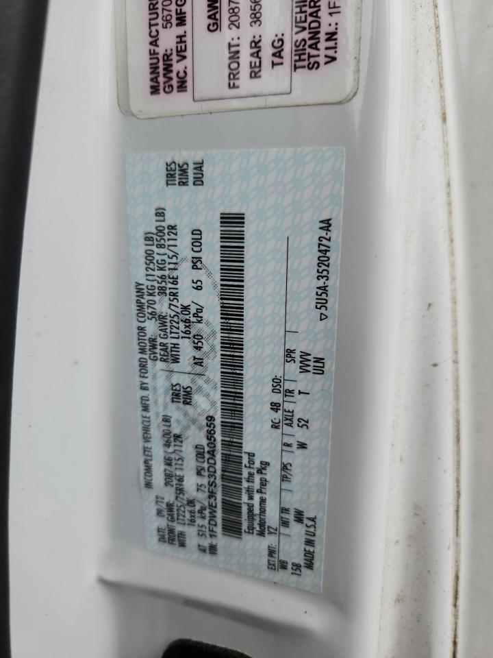 2013 Ford Econoline E350 Super Duty Cutaway Van VIN: 1FDWE3FS3DDA05659 Lot: 84611505