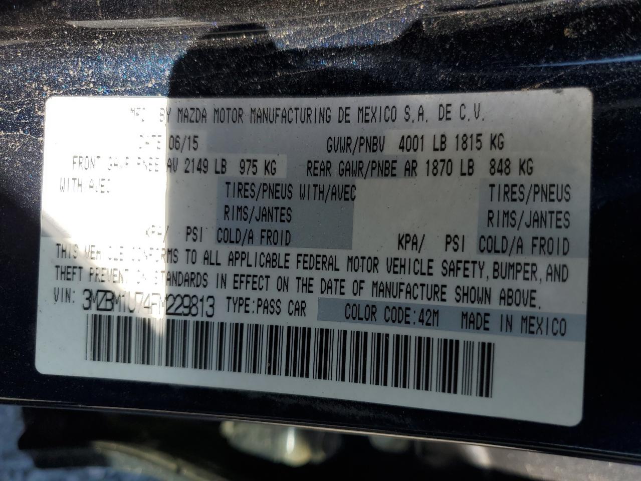 2015 Mazda 3 Sport VIN: 3MZBM1U74FM229813 Lot: 70897415