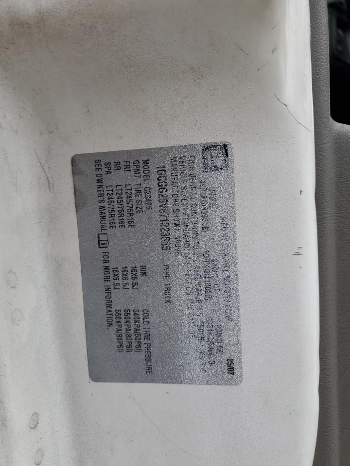 2007 Chevrolet Express G2500 VIN: 1GCGG25V871223885 Lot: 92884355