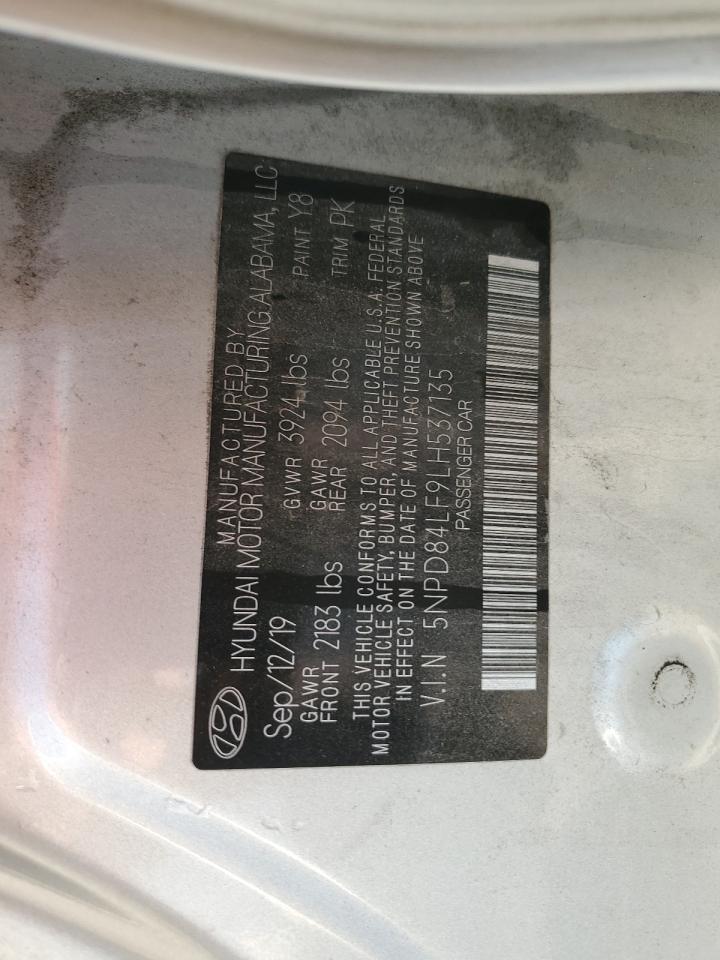 2020 Hyundai Elantra Sel VIN: 5NPD84LF9LH537135 Lot: 81337675