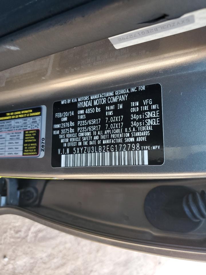 2014 Hyundai Santa Fe Sport VIN: 5XYZU3LB2EG172798 Lot: 81969955