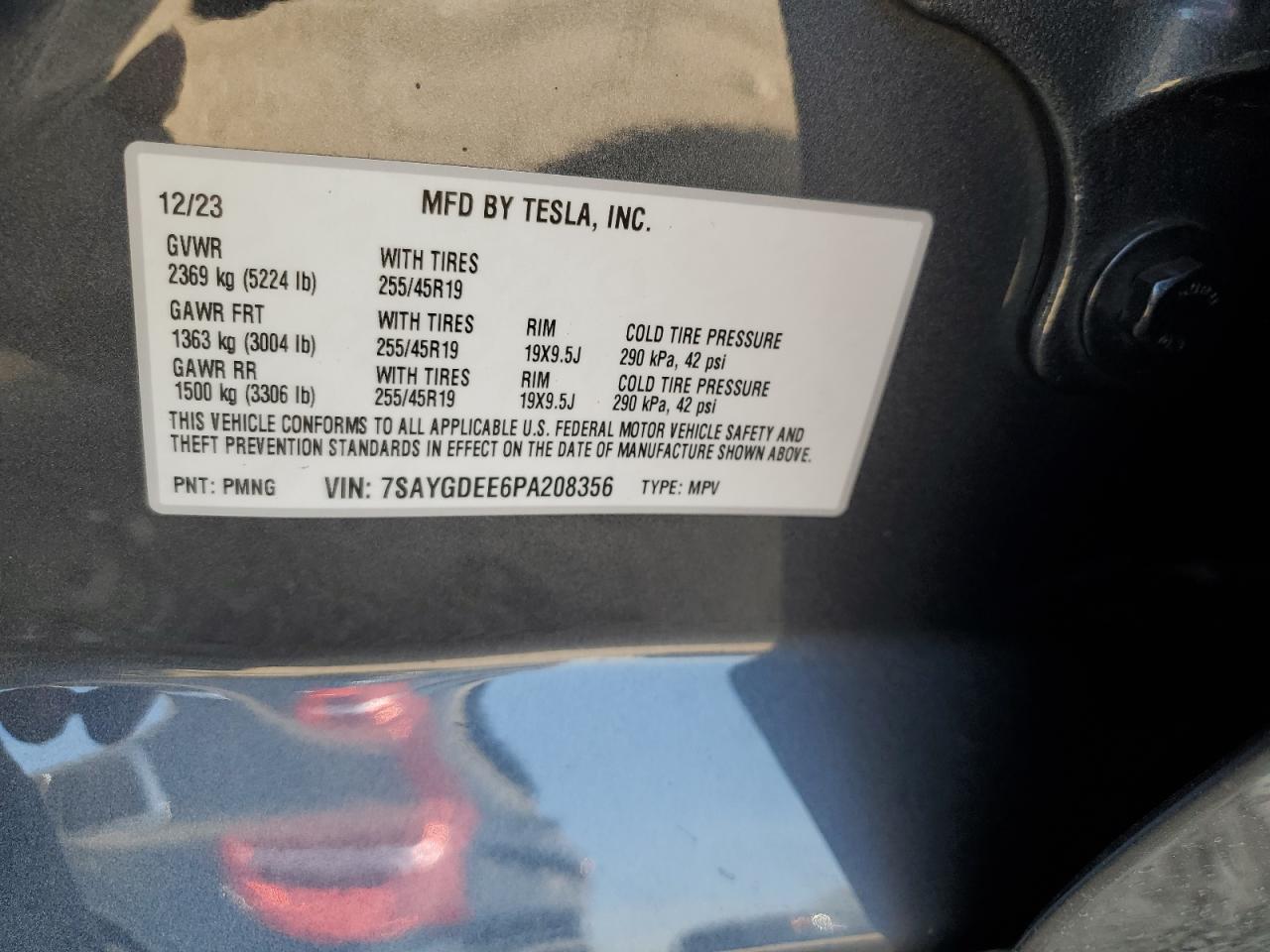 2023 Tvr Y VIN: 7SAYGDEE6PA208356 Lot: 80036445