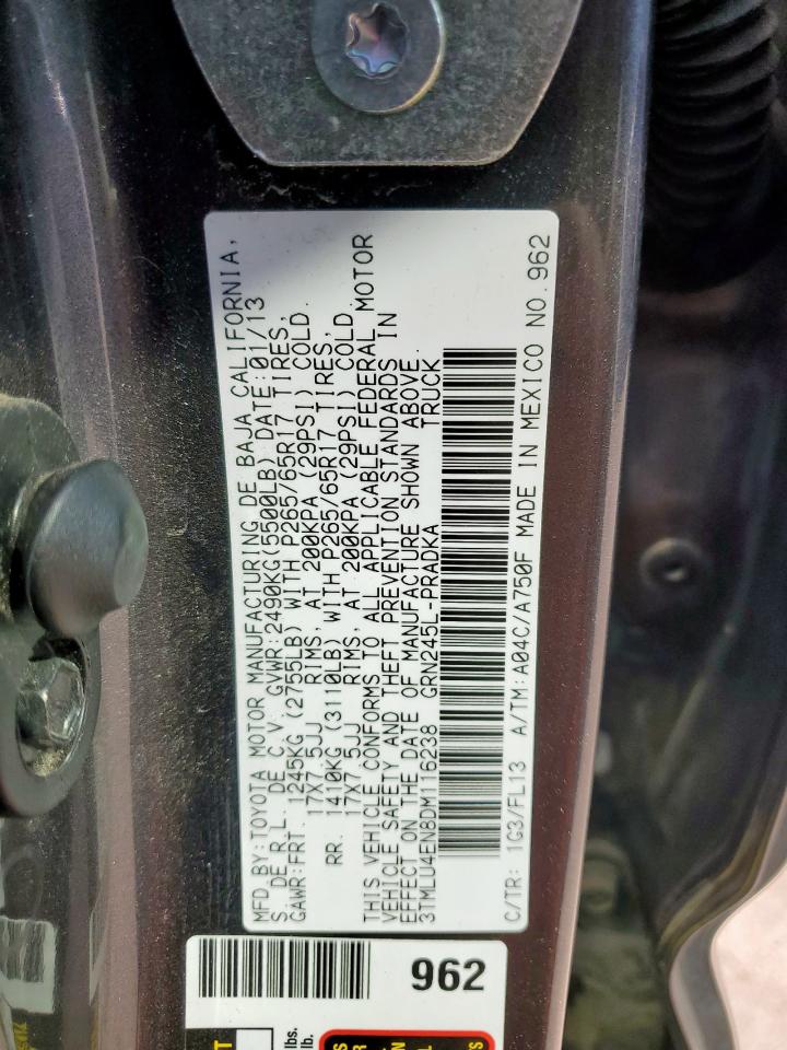 2013 Toyota Tacoma Double Cab VIN: 3TMLU4EN8DM116238 Lot: 83981005