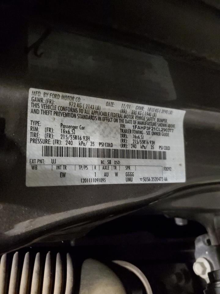 2012 Ford Focus Se VIN: 1FAHP3F21CL290377 Lot: 71616925