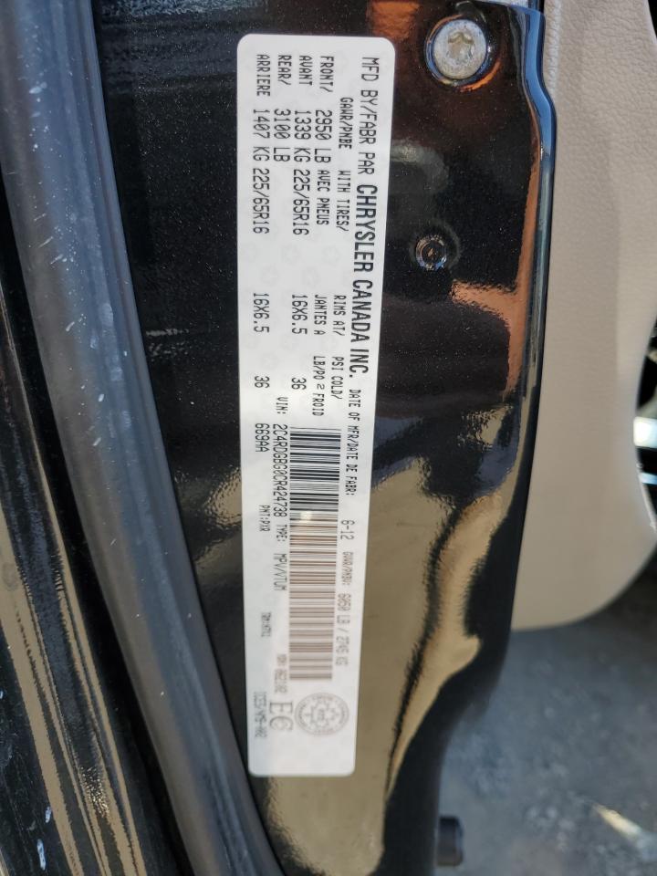 2012 Dodge Grand Caravan Se VIN: 2C4RDGBG0CR424738 Lot: 69676695