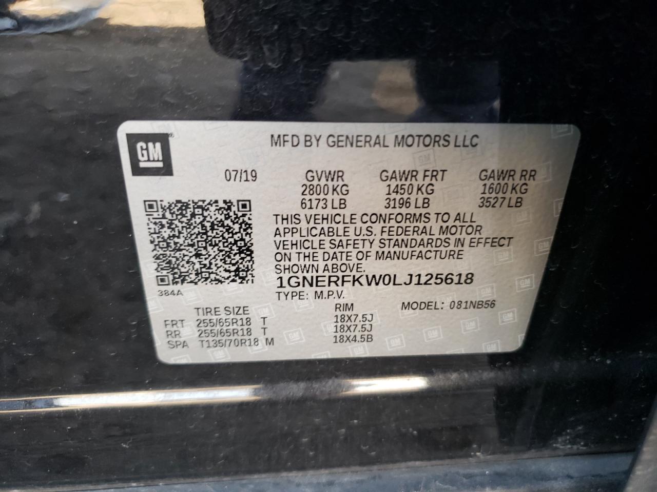 2020 Chevrolet Traverse Ls VIN: 1GNERFKW0LJ125618 Lot: 81287315